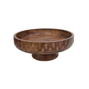 Trendy Design Wooden Round Shape Fruit <b>Bowl</b> With Base Natural Finished for Tabletop Home & Hotels Food & Salad <b>Bowl</b> - Product Image 1