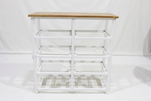 Armoire en bois durable à 4 niveaux avec paniers tissés à la main pour l'organisation du salon et de la maison - Product Image 3