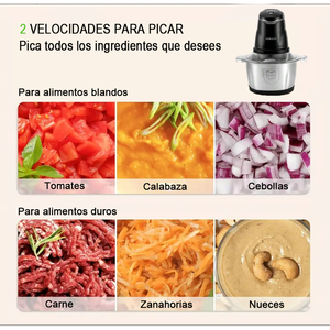 Mini robot culinaire électrique en acier inoxydable, hachoir à 2 vitesses, alimenté par batterie, pour hacher et moudre - Product Image 2