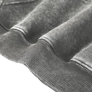 Prix de gros 2025, sweat à capuche personnalisé pour homme, streetwear d'hiver, déchiré, lavage à l'acide, double couche, molleton lourd, coupe-vent - Product Image 4