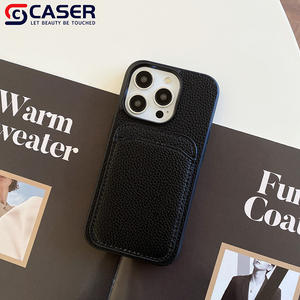 <span class=keywords><strong>เคส</strong></span>โทรศัพท์มือถือหนังลายลิ้นจี่สีทึบมีช่องเสียบการ์ดแบบรวมทุกชิ้นสำหรับธุรกิจ iPhone 16E 15 14Plus - Product Image 2