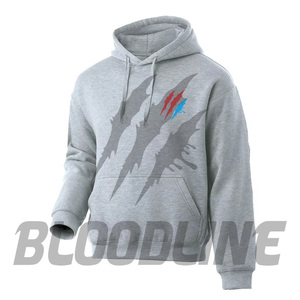 Sweat-shirt à capuche unisexe blanc Bloodline en molleton 100 % coton, décontracté, avec poche avant, effet délavé, idéal pour l'hiver - Product Image 1