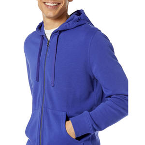 Sudadera con capucha de mezcla de algodón básica lisa vintage con logotipo estampado personalizado al por mayor sudaderas con capucha para hombre con cremallera completa y bordado en blanco para hombre - Product Image 2