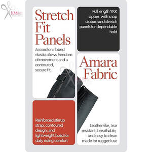 Demi-chaps d'équitation pour adultes en cuir synthétique, fermeture éclair, ajustement élastique, tableau de tailles précis, protection durable pour les jambes lors de l'équitation HASHIR - Product Image 4