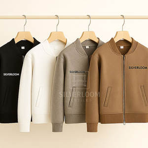 Chaqueta de bombardero de punto para hombre con logotipo personalizado al por mayor | Chaqueta de invierno con cremallera y mezcla de algodón ajustada de la marca Silverloom - Product Image 6