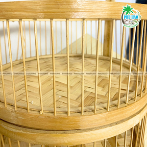 PANIER CADEAU EN BAMBOU élégant fait à la main pour le stockage et la décoration parfait pour la décoration intérieure panier de fleurs nourriture gastronomique - Product Image 3