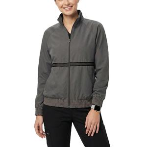 Chaqueta de calentamiento médica para mujer, al por mayor, con logotipo personalizado, cremallera frontal, cuello alto, uniforme deportivo para enfermeras, chaqueta de uniforme quirúrgico - Product Image 1