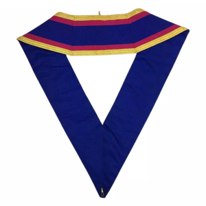Maçonnique Regalia Grand Officiers Marque Collier Rose Et Bleu Avec Bullion D'or Haute Qualité Sur Mesure Brodé Officier Collier - Product Image 2