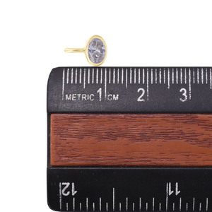 Colgante de bisel de plata esterlina 10 MM Bail Cubic Zirconium Forma ovalada 18K Chapado en oro April Birthstone IGI Certificado Estilo lindo - Product Image 3