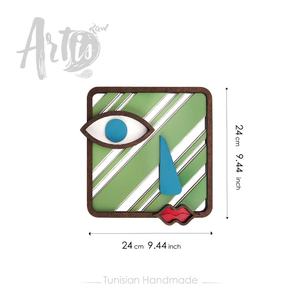 หน้ากากตกแต่งผนังไม้มะกอกทำด้วยมือ - Product Image 4