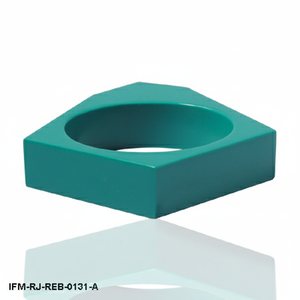 Brazalete de Resina Asimétrico Único, Brazalete Geométrico Azul Verde Azulado, Joyería de Resina Modernista Hecha a Mano para Mujer - Product Image 2