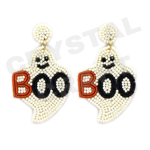Boucles d'oreilles en perles de créateur pour femmes Jour commémoratif patriotique Orange Blanc Bleu Crayons arc-en-ciel pour les occasions de mariage Matériel en tissu - Product Image 3