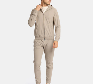 Unisex Customizable Latest Design Oversized Baggy <b>Jogger</b> Set Windbreaker Hooded Collar Plain Streetwear 100% Cotton Tracksuits - Product Image 1