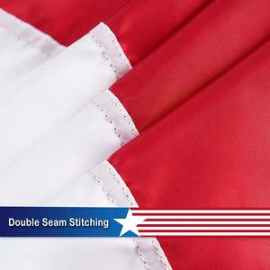 ธงพับแบบอเมริกัน ขนาด 1.5x3 ฟุต ผลิตในสหรัฐอเมริกา ปักลายดาว ธงประดับวันชาติสหรัฐอเมริกา 4 กรกฎาคม พร้อมห่วงทองเหลือง 3 จุด - Product Image 2