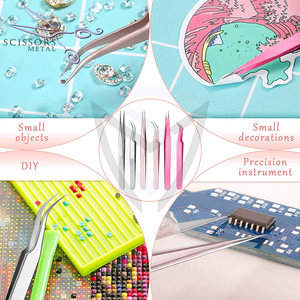 Nouveaux cils pince à épiler en acier inoxydable fibre pointe cils beauté utilisation pince à épiler Volume outils multi couleur packs écologiques - Product Image 5