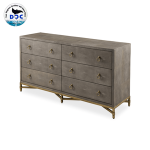 Cómoda Moderna Plegable y Convertible de 6 Cajones con Acabado en Imitación de Piel de Cangrejo para Sala de Estar, Dormitorio o Mesita de Noche - Product Image 6