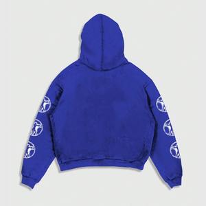 Sweats à capuche surdimensionnés de haute qualité pour hommes 100% coton avec impression DTG cordon de serrage à manches longues et bases de lavage à sec coton mélangé - Product Image 2