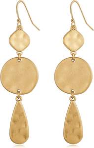 ต่างหูทองเหลืองขัดเงาด้านสำหรับสาวๆต่างหูของขวัญงานแต่งงานต่างหูทำมือดีไซน์ใหม่ทันสมัย - Product Image 2