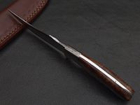 Couteau de chasse haut de gamme en acier Damas forgé à la main, manche en bois, option OEM, pour camping et survie en extérieur, garantie 3 ans, facile à utiliser