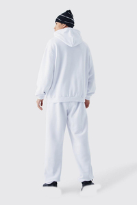 Wholesale Custom Unisex Winter Jogger Tracksuit Set Heavyweight Two Piece Activewear with Hooded Top and Tapered Pants - Product Image 2