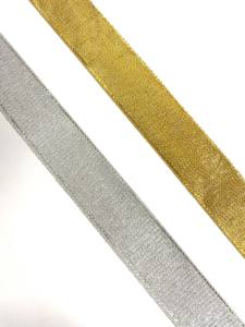 ริบบิ้นโพลีเอสเตอร์คุณภาพสูง 100% ความยาว 25 หลา/ม้วน ขนาด 10 มม. (3/8 นิ้ว) สีทองเงิน สองด้าน ทนทานสูง สำหรับห่อของขวัญคริสต์มาส - Product Image 4