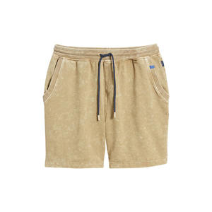 Short de survêtement en éponge française 100% coton personnalisé pour hommes haut design bord d'été ourlet brut pantalon lavé à l'acide solide - Product Image 1