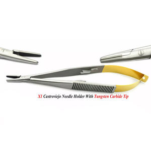 Porte-aiguille Castroviejo personnalisé 5.5 pouces demi or droit avec serrure pince porte-aiguille chirurgicale - Product Image 6