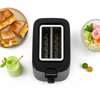 Grille-pain électrique compact 2 tranches avec 7 niveaux de dorure, fonction réchauffage et décongélation, idéal pour hôtels et cafés (vente en gros)