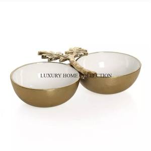 Beautifully Detailed Antique-style Metal <b>Serving</b> <b>Bowls</b> with Unconventional Artistic Shapes for Statement Decor Pieces - Product Image 6