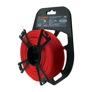 Fil de coupe en nylon Truper HLB-105 2,7 mm x 63 m pour débroussailleuses et machines à désherber, couleur rouge, bobine de remplacement durable - Product Image 1