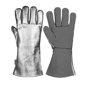 Gants de soudage en aluminium en cuir de vachette fendu Protection de travail résistant aux flammes - Product Image 6