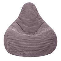 Fauteuil Poire Adulte IDHSI à Dossier Haut en Tissu Velours Côtelé, Conception Ergonomique pour Jeux d'Intérieur, Repose-Pieds Séparé, Pouf Monoplace Ultra Doux