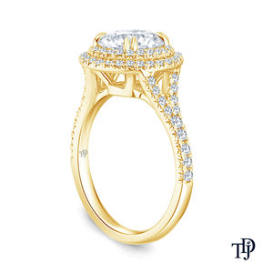 แหวนหมั้นแบบกึ่งสำเร็จรูป ทอง 14K ดีไซน์วงแหวนแยกสองชั้น ประดับด้วยเพชรแบบดับเบิ้ลฮาโล รับผลิตแบบ OEM ขายส่ง ขายปลีก ผู้ผลิตระดับนานาชาติ - Product Image 5