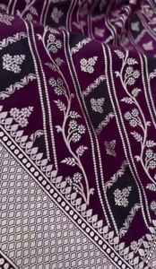 Sari de Satén de Seda Banarasi Mashru - Ropa Tradicional para Fiestas con Protección Solar y Secado Rápido, Tela Suave y Fluida de Banaras - Product Image 2