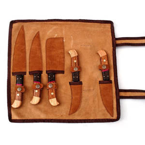 Ensemble de couteaux de cuisine en acier Damas au design ergonomique pour les professionnels de la cuisine, lames à motifs faites à la main - Product Image 3