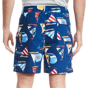 Short de bain imprimé avec logo personnalisé pour homme au meilleur prix toile teintée uni motif uni fermeture à la taille élastique décontractée plusieurs disponibles - Product Image 4