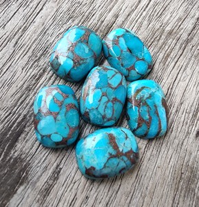 Vente en gros de pierres précieuses tibétaines bleues à dos plat avec coussin turquoise tibétaine naturelle certifiée IGI toutes les tailles disponibles - Product Image 6