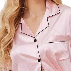 ชุดเสื้อผ้าใส่นอนแขนสั้นผ้าไหม100% สำหรับผู้หญิงชุดเดียวสำหรับปรับแต่งโลโก้แบรนด์ของคุณเองแบบน่ารัก nighty - Product Image 3