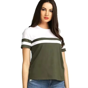 Meilleure qualité dernier style solide personnalisé grande taille facile à porter respirant femmes t-shirts à la mode tenue décontracté t-shirt - Product Image 1