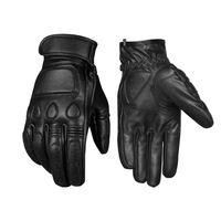 Gant de moto personnalisable en cuir de chèvre noir avec écran tactile hiver chaud et imperméable fabriqué au Pakistan