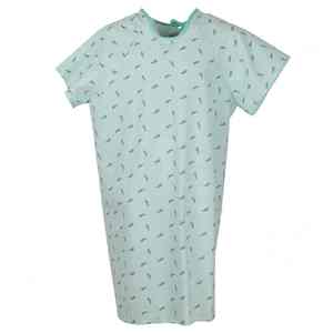 Robe de patient d'hôpital à manches courtes et épaules dénudées OEM, ajustement confortable, vêtements de sécurité - Product Image 4