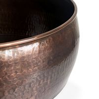 Bassin en cuivre martelé artisanal Shark Anatolia 43cm/17" 2550gr, bol décoratif en cuivre martelé pour salle de bain et hammam