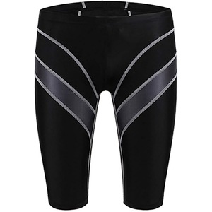 Short de bain pour homme approuvé par la FINA, professionnel, uni, anti-UV, séchage rapide, tissu en nylon, longueur genou, compression, short de bain - Product Image 2