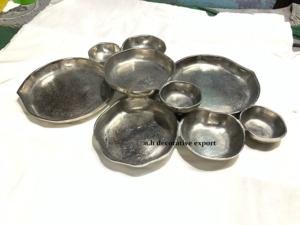 Plat de service multi-compartiments en aluminium argenté poli professionnel à 9 compartiments, vaisselle écologique, vente pour mariage - Product Image 2