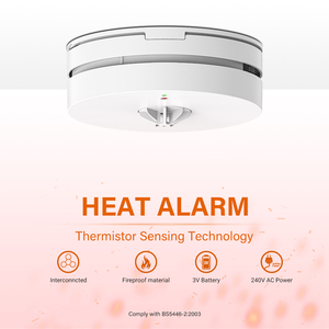 Anka AJ-715TM-3 AC 230V hardwire Powered có dây kết nối với nhau nhiệt <span class=keywords><strong>Detector</strong></span> bs5446 cấp giấy chứng nhận báo cháy 10-năm 3V sao lưu - Product Image 4