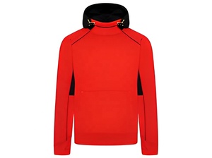 <b>Men's</b> <b>Red</b> Hooded Fleece <b>Sweatshirt</b> with Black Front Pocket Loose Fit Casual Print Winter Season Quick Dry - Product Image 2