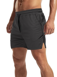 Shorts de sport pour hommes en gros, poche zippée, légers, pour la salle de sport, la course à pied, sans doublure, logo personnalisé, usine directe, nouvelle arrivée - Product Image 6