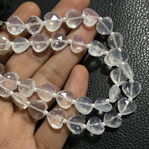 Vente en gros 10mm naturel glace Quartz facettes coeur forme Briolette perles perceuse verticale taille 10mm - Product Image 4