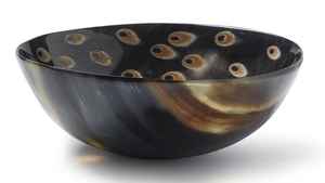 ชามเขาควายแบบสุ่มรูปทรง10 "งานแฮนด์เมด10" พื้นผิวมันวาวดีไซน์คลาสสิกวัวเขาวัวผลไม้เฉดสีธรรมชาติของตกแต่งโต๊ะ - Product Image 3