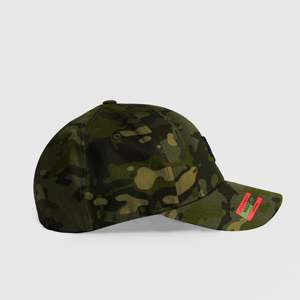 Gorra de Béisbol GA de Lujo, 100% Poliéster, Verde Camuflaje, Sarga de Terciopelo, 5 Paneles, Visera Curva, Diseño Étnico de Hojas y Leopardo - Product Image 2